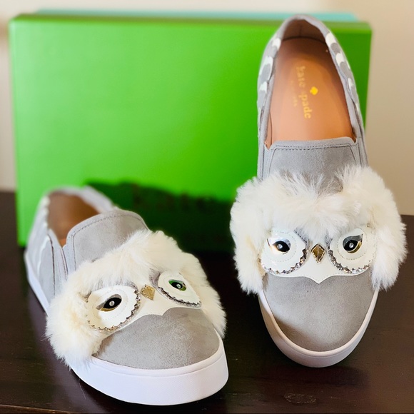 kate spade Shoes - NIB Kate Spade Lefferts Owl Suede Slip On Sneaker